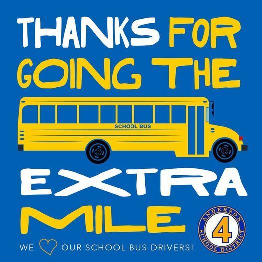 Thank you to the school bus drivers. For always going the extra mile. Graphic of school bus
